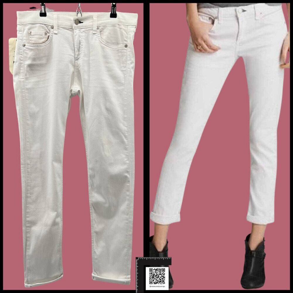 29 - NWT The Dre Boyfriend Rag & Bone Skinny Jeans in Aged Bright White